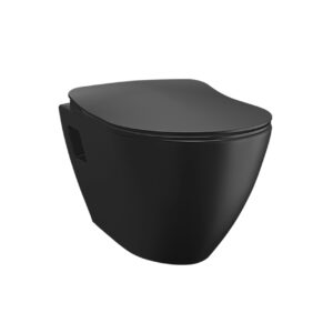 Design Ophang Wc Met Rvs Sproeier (bidet), Mat Zwart zonder zitting